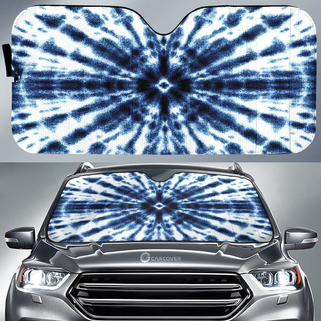 Shibori Tie Dye Car Sunshade Custom Printed Hippie Car Accessories - Gearcarcover - 1