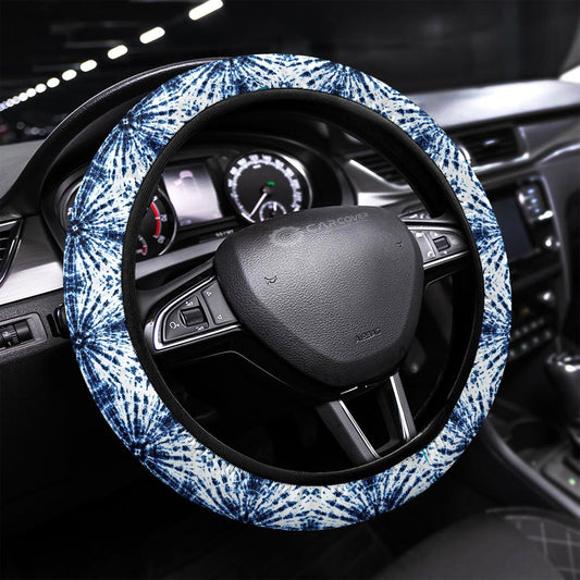 Shibori Tie Dye Steering Wheel Covers Custom Hippie Tie Dye Hippie Car Accessories - Gearcarcover - 1