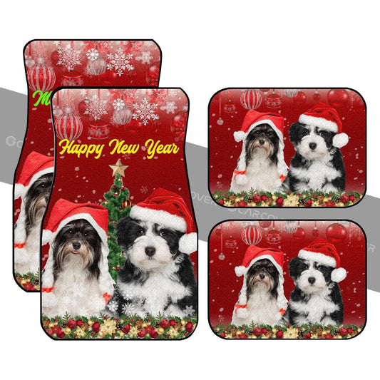 Shih Tzu Christmas Car Floor Mats Custom Car Accessories For Dog Lovers - Gearcarcover - 1