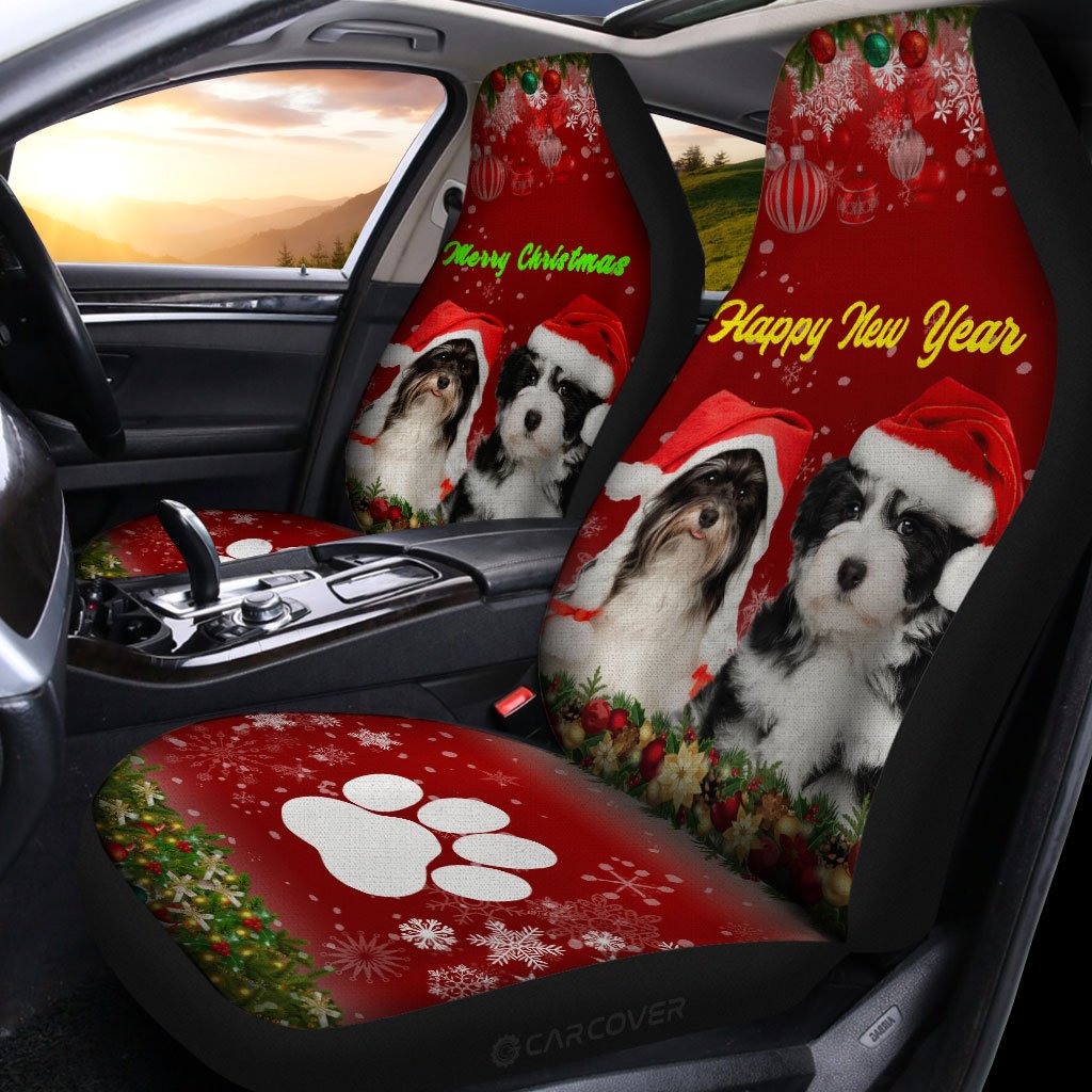 Shih Tzu Christmas Car Seat Covers Custom Car Accessories For Dog Lovers - Gearcarcover - 2