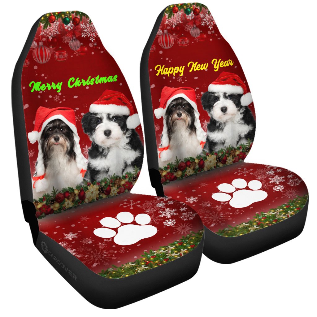 Shih Tzu Christmas Car Seat Covers Custom Car Accessories For Dog Lovers - Gearcarcover - 3