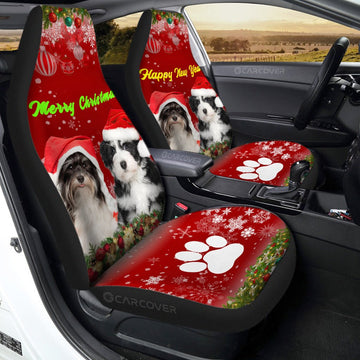 Shih Tzu Christmas Car Seat Covers Custom Car Accessories For Dog Lovers - Gearcarcover - 1