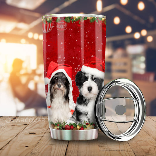 Shih Tzu Christmas Tumbler Cup Custom Car Accessories For Dog Lovers - Gearcarcover - 2