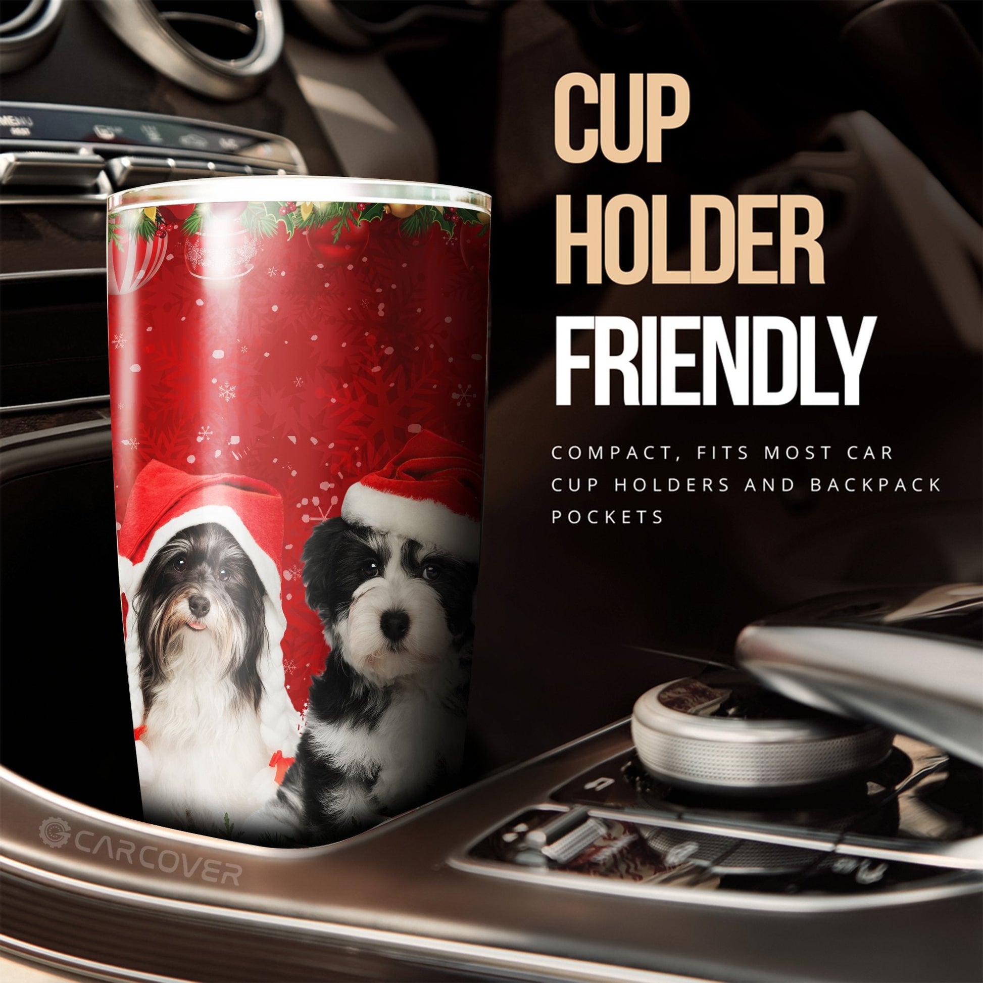Shih Tzu Christmas Tumbler Cup Custom Car Accessories For Dog Lovers - Gearcarcover - 3