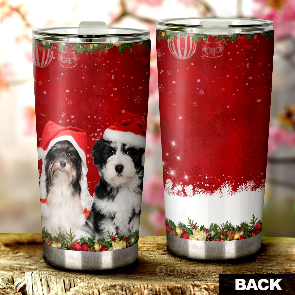 Shih Tzu Christmas Tumbler Cup Custom Car Accessories For Dog Lovers - Gearcarcover - 4