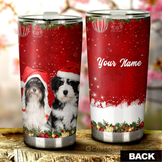 Shih Tzu Christmas Tumbler Cup Custom Car Accessories For Dog Lovers - Gearcarcover - 1
