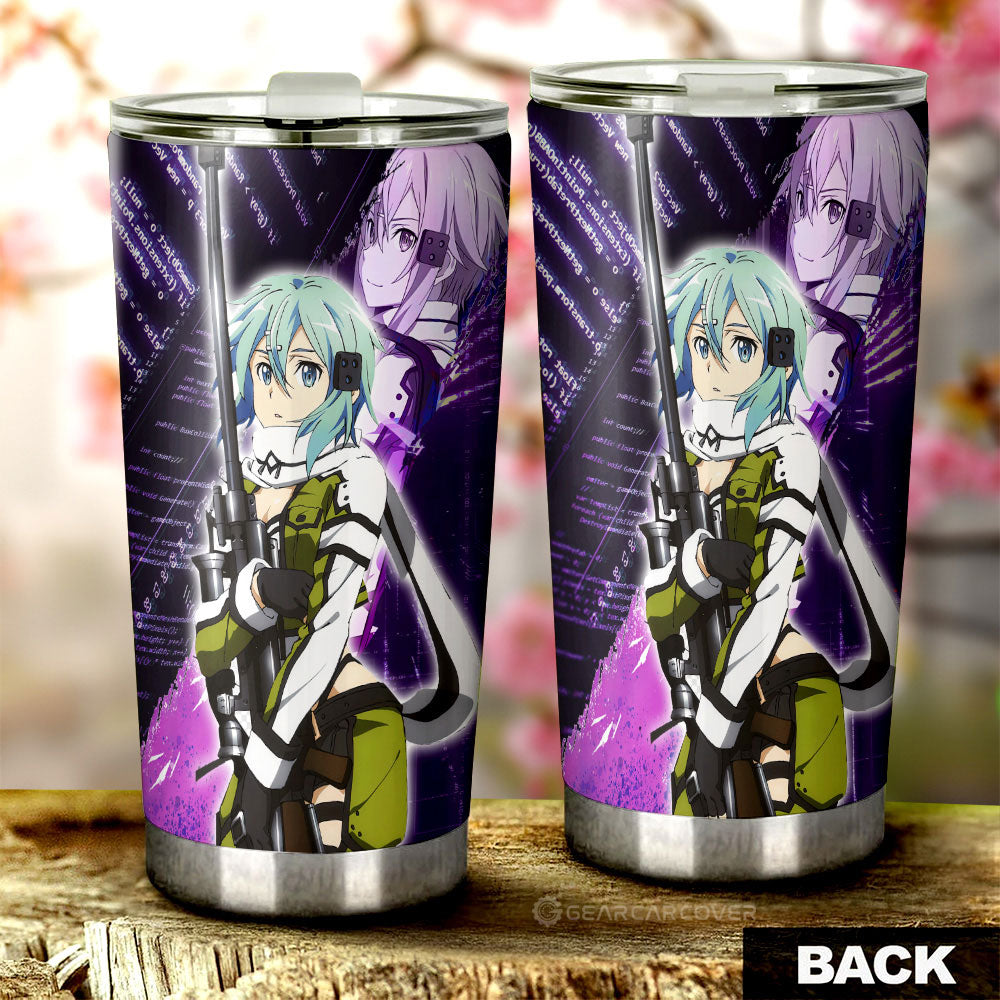 Shino Asada (Sinon) Tumbler Cup Custom Sword Art Online Anime - Gearcarcover - 2