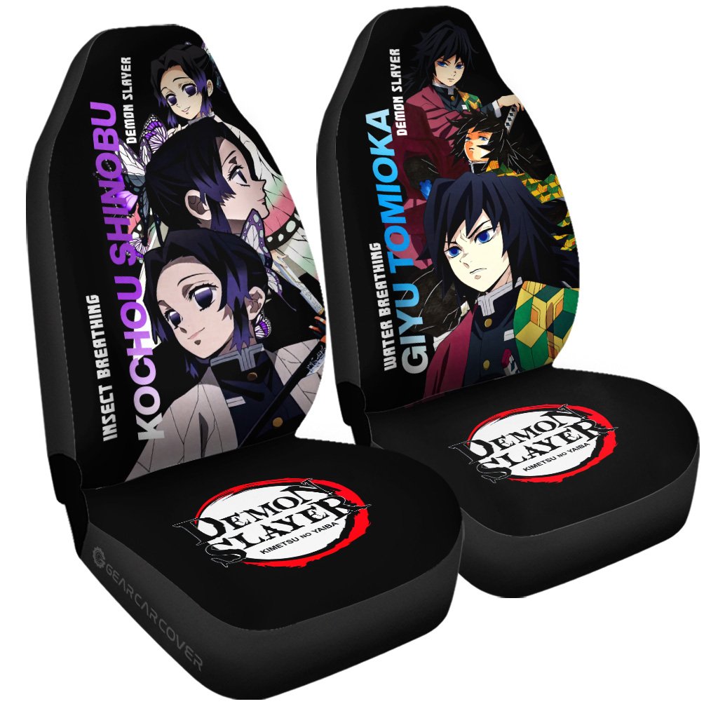 Shinobu And Giyuu Car Seat Covers Custom Demon Slayer Anime