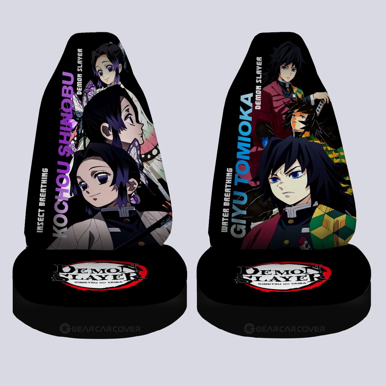 Shinobu And Giyuu Car Seat Covers Custom Demon Slayer Anime