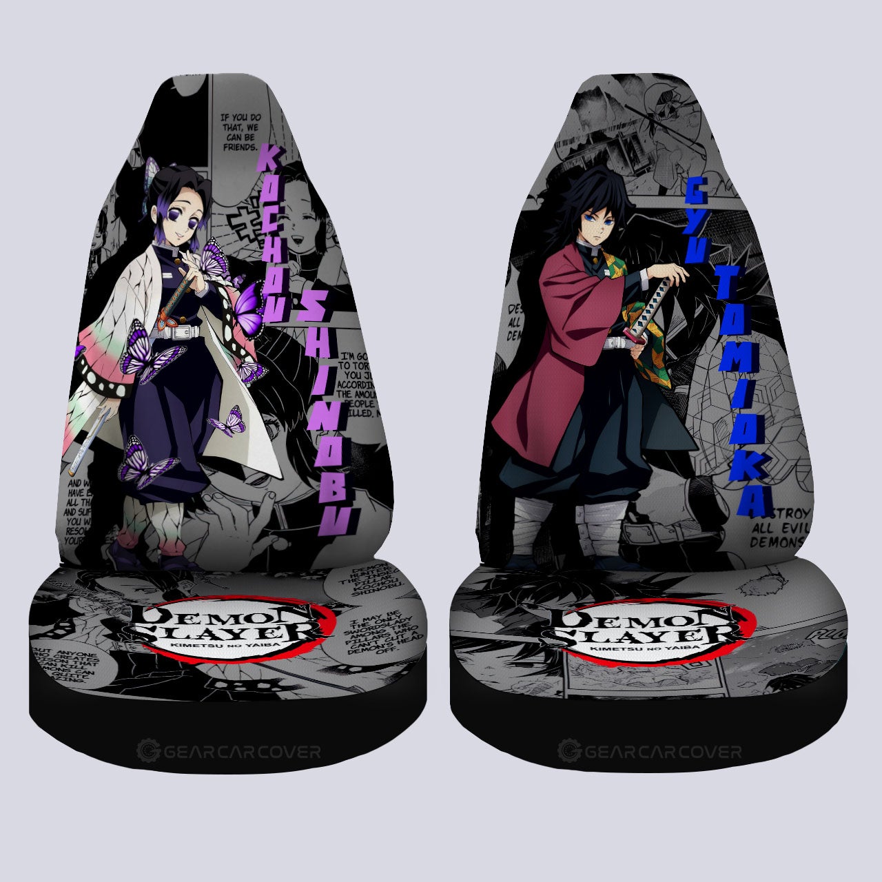 Shinobu And Giyuu Car Seat Covers Custom Demon Slayer Anime Mix Mangas