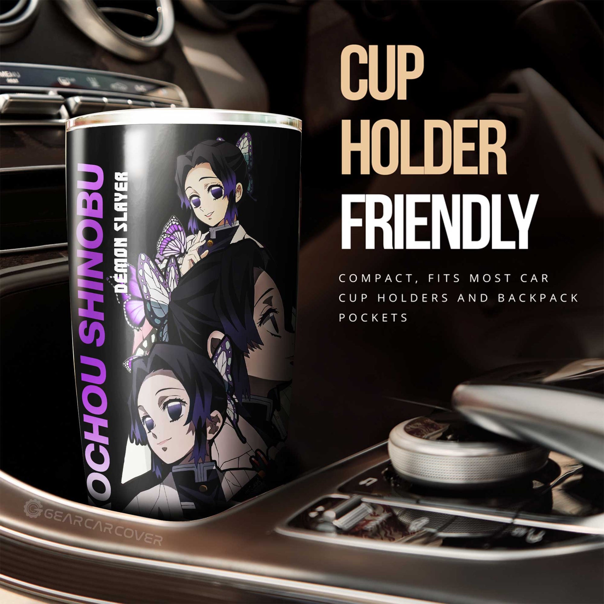 Shinobu And Giyuu Tumbler Cup Custom Demon Slayer Anime - Gearcarcover - 3