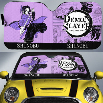 Shinobu Kocho Car Sunshade Custom Demon Slayer Car Accessories Manga Style - Gearcarcover - 1