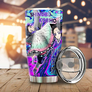 Shinobu Kocho Tumbler Cup Custom Demon Slayer Anime Car Accessories - Gearcarcover - 1