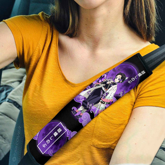 Shinobu Kochou And Giyuu Tomioka Seat Belt Covers Custom Demon Slayer Anime Car Interior Accessories - Gearcarcover - 2