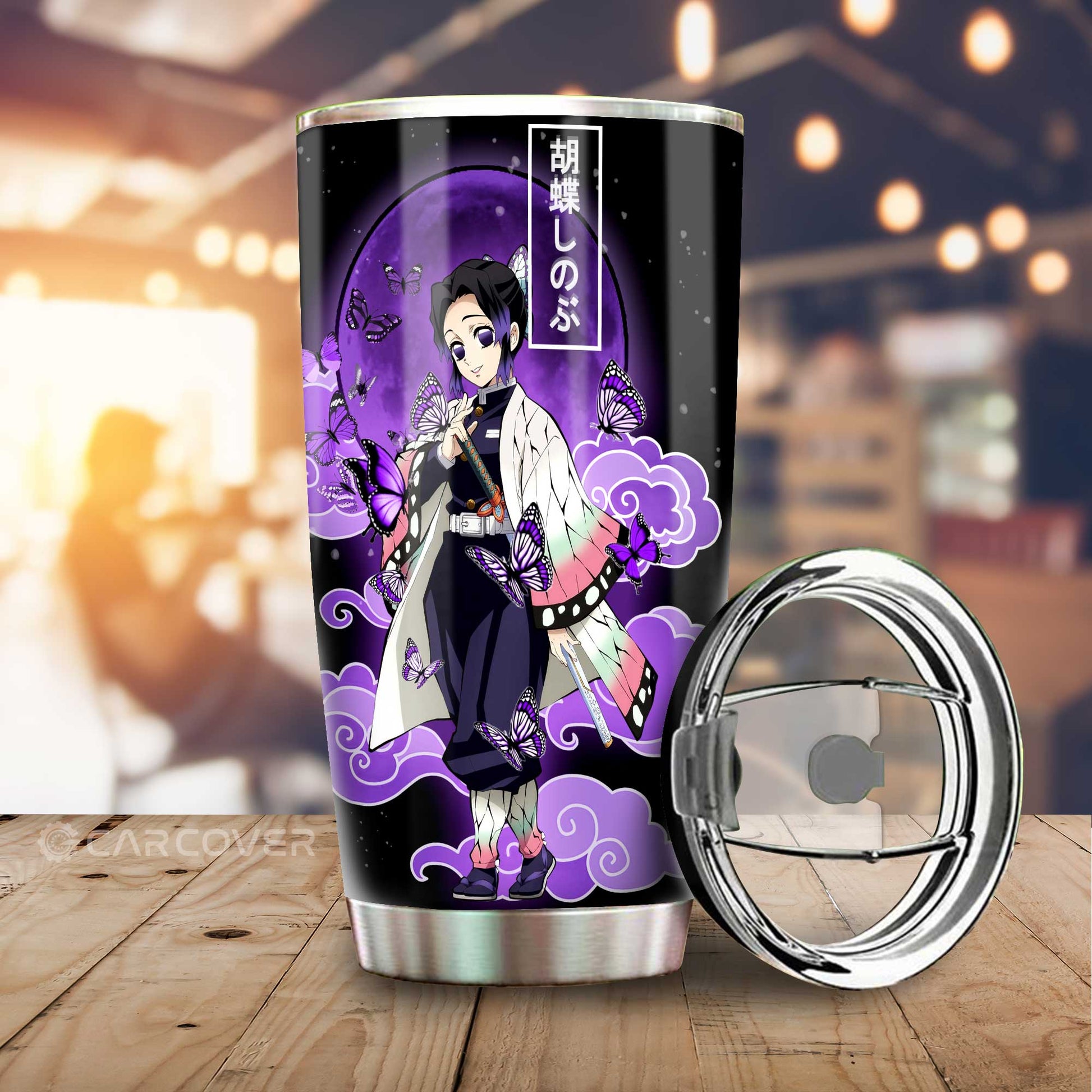 Shinobu Kochou And Giyuu Tomioka Tumbler Cup Custom Demon Slayer Anime Car Interior Accessories - Gearcarcover - 2