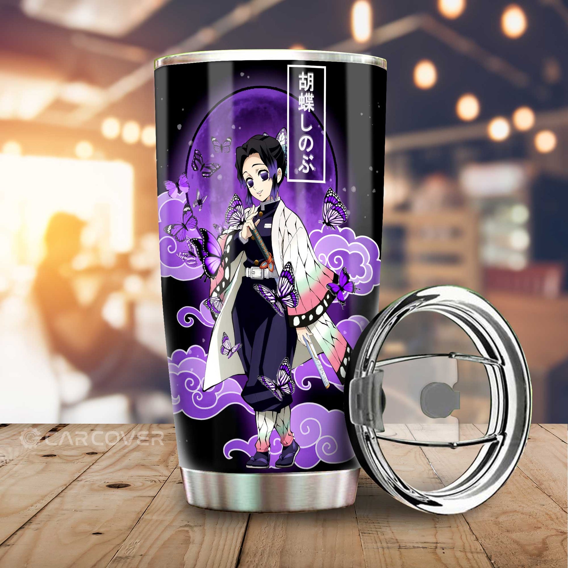 Shinobu Kochou Tumbler Cup Custom Anime Demon Slayer Car Accessories - Gearcarcover - 1