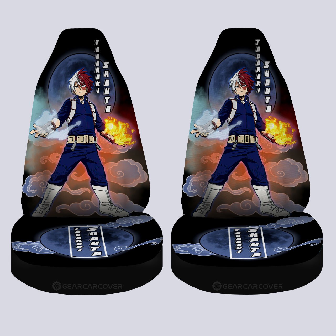 Shoto Todoroki Car Seat Covers Custom Anime My Hero Academia Car Interior Accessories - Gearcarcover - 4