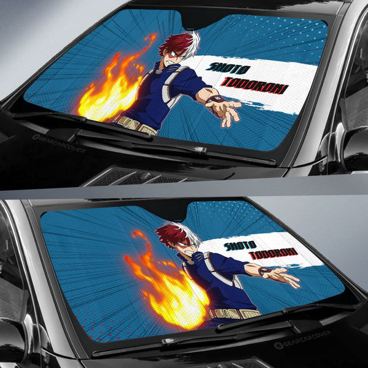 Shoto Todoroki Car Sunshade Custom For My Hero Academia Anime Fans - Gearcarcover - 2