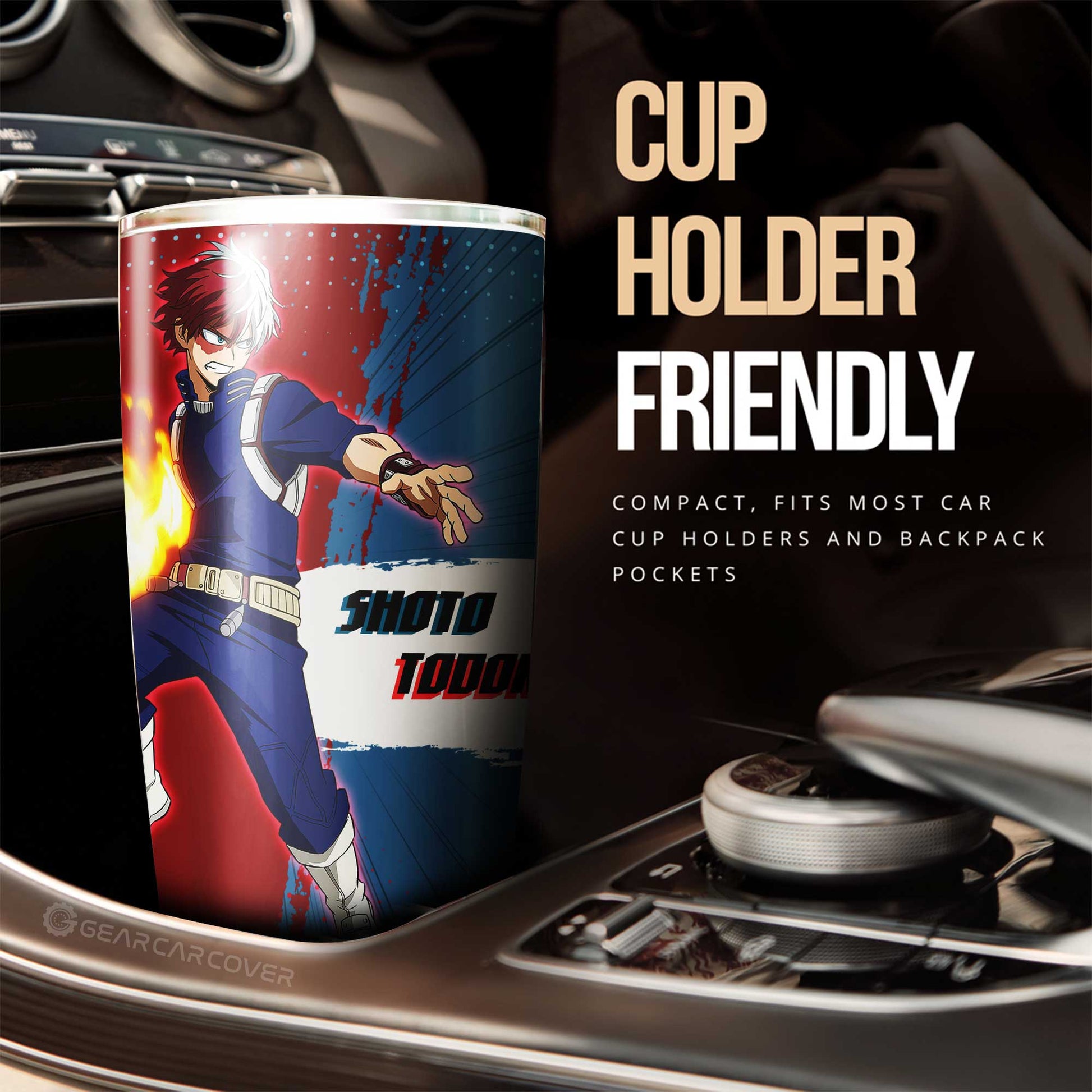 Shoto Todoroki Tumbler Cup Custom For My Hero Academia Anime Fans - Gearcarcover - 2