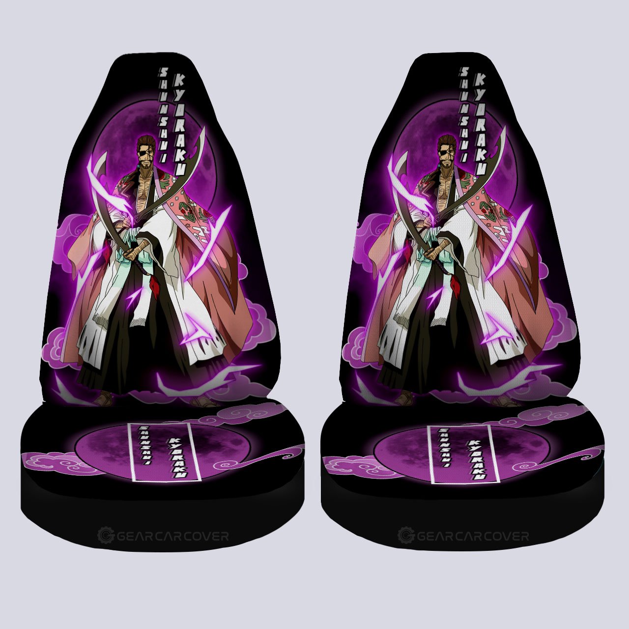 Shunsui Kyoraku Car Seat Covers Custom Anime Bleach Car Accessories - Gearcarcover - 4