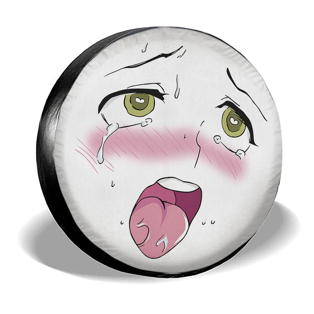 Shy Ahegao Face Spare Tire Covers Custom Ahegao Style Car Accessories