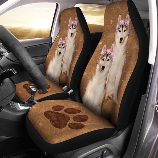 Siberian Husky Car Seat Covers Custom Cool Car Interior Accessories For Dog Lovers - Gearcarcover - 2