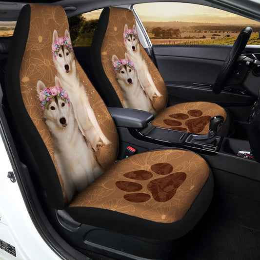 Siberian Husky Car Seat Covers Custom Cool Car Interior Accessories For Dog Lovers - Gearcarcover - 1