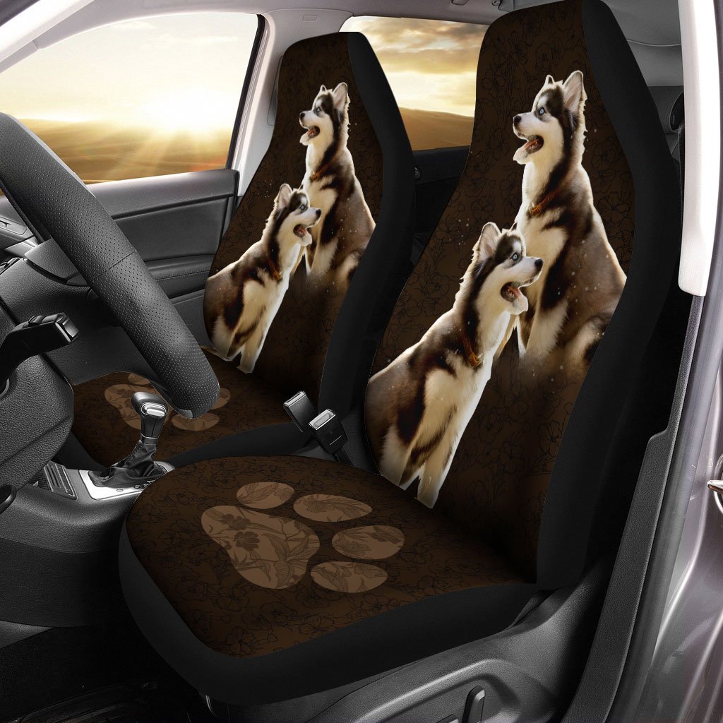 Siberian Husky Car Seat Covers Custom Puppies Dog Car Interior Accessories - Gearcarcover - 2