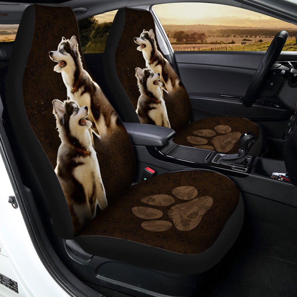 Siberian Husky Car Seat Covers Custom Puppies Dog Car Interior Accessories - Gearcarcover - 1