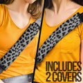 Silver Cheetah Skin Seat Belt Covers Custom Animal Skin Printed Car Interior Accessories - Gearcarcover - 2