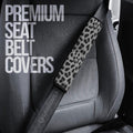 Silver Cheetah Skin Seat Belt Covers Custom Animal Skin Printed Car Interior Accessories - Gearcarcover - 3