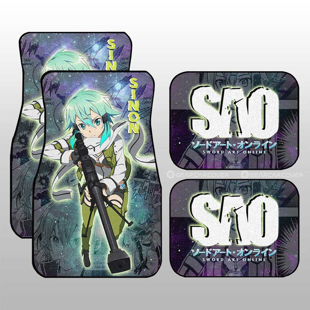 Sinon Car Floor Mats Custom Sword Art Online Anime Manga Galaxy Style - Gearcarcover - 1