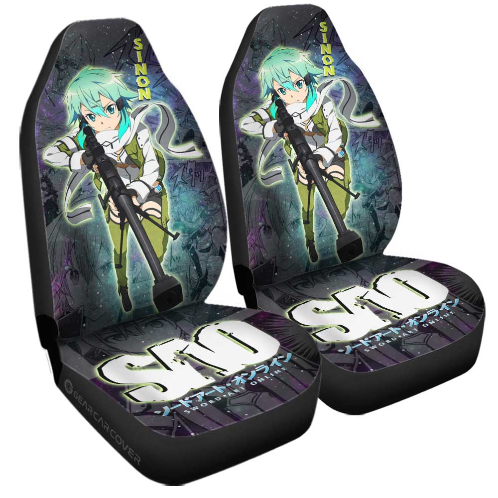 Sinon Car Seat Covers Custom Sword Art Online Anime Manga Galaxy Style - Gearcarcover - 3