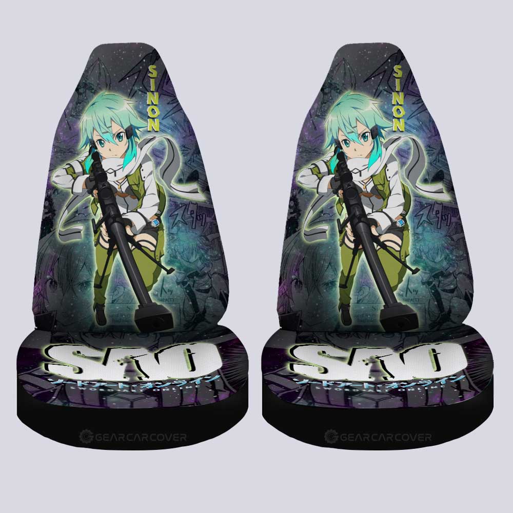 Sinon Car Seat Covers Custom Sword Art Online Anime Manga Galaxy Style - Gearcarcover - 4