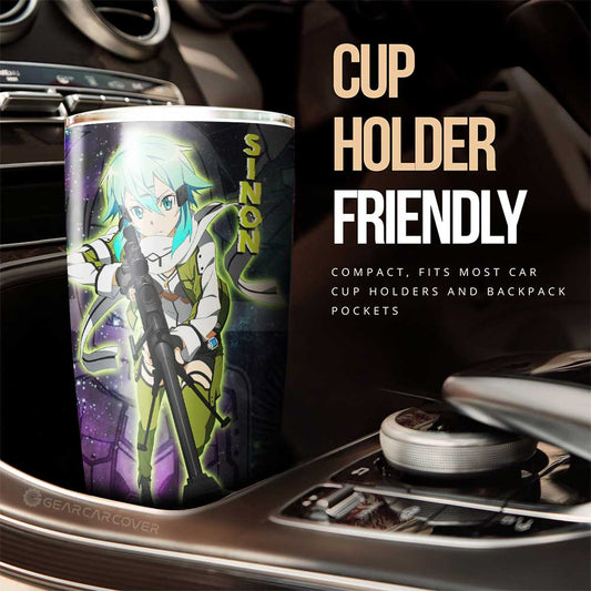 Sinon Tumbler Cup Custom Sword Art Online Anime Manga Galaxy Style - Gearcarcover - 2