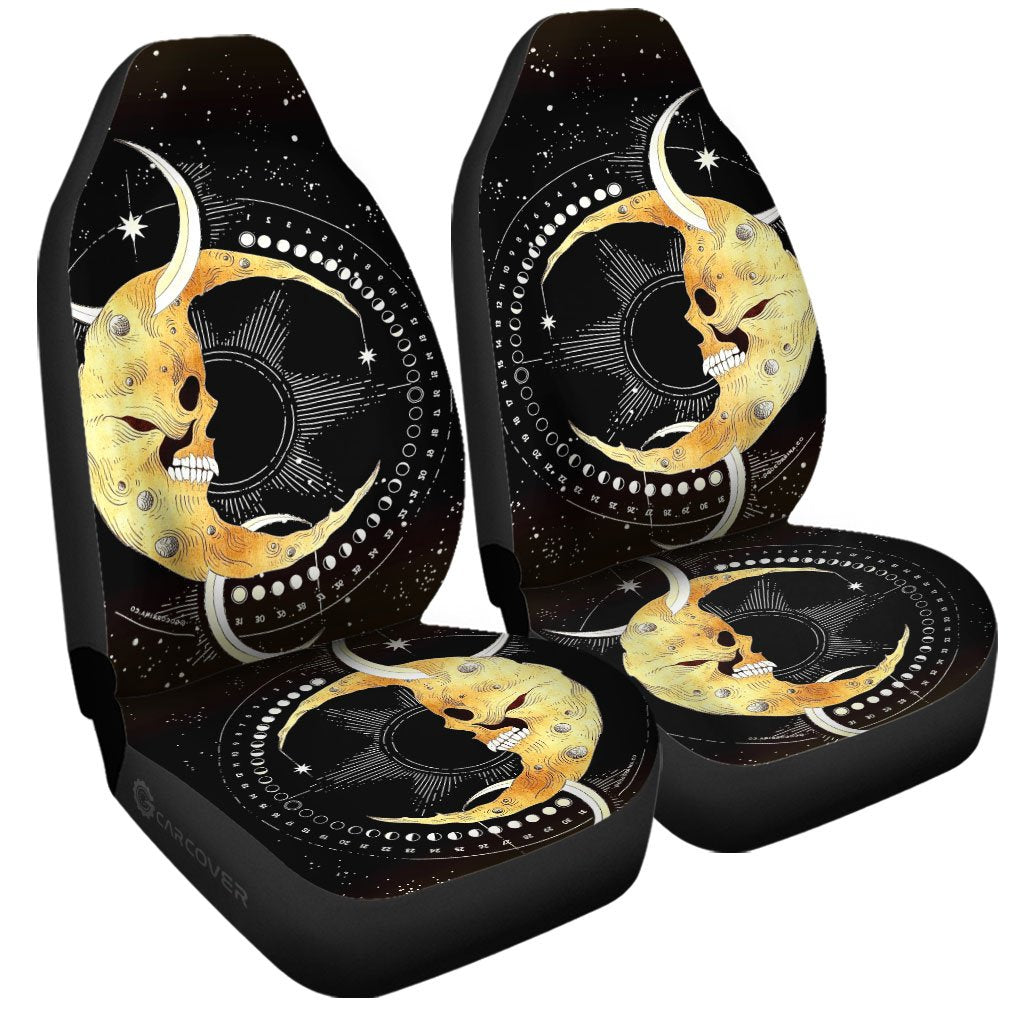 Skull Moon Car Seat Covers Custom Galaxy Car Interior Accessories - Gearcarcover - 3
