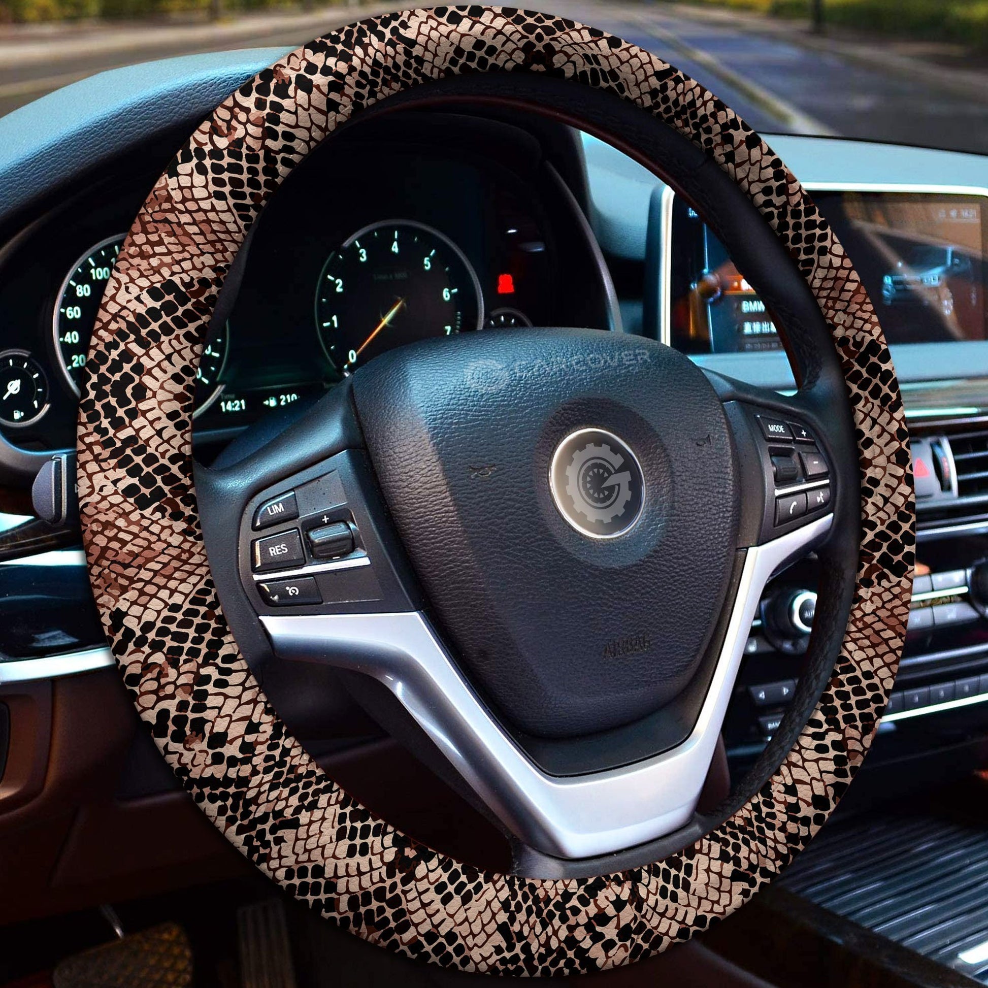Snake Steering Wheel Cover Custom Animal Skin Printed Car Interior Accessories - Gearcarcover - 2