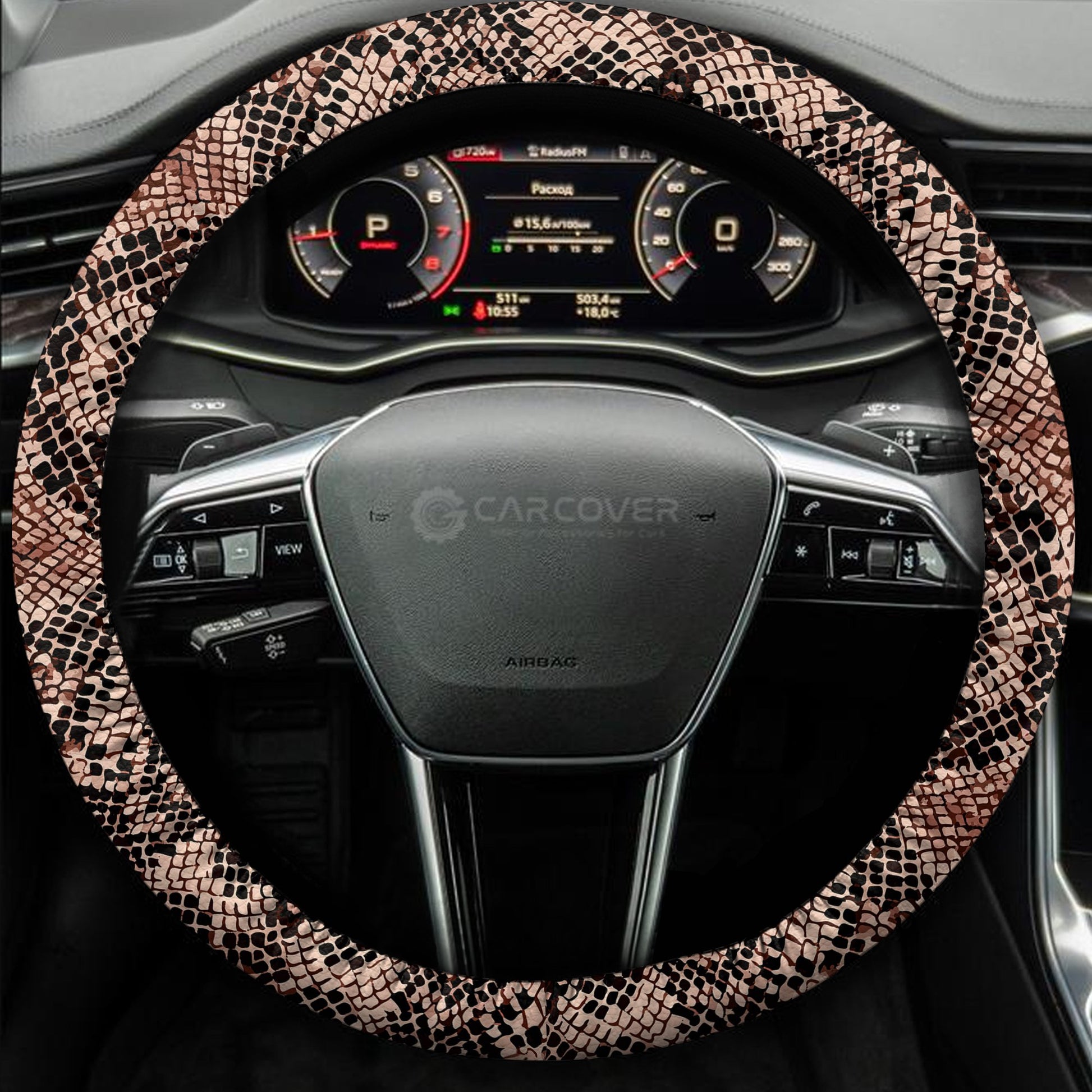 Snake Steering Wheel Cover Custom Animal Skin Printed Car Interior Accessories - Gearcarcover - 4