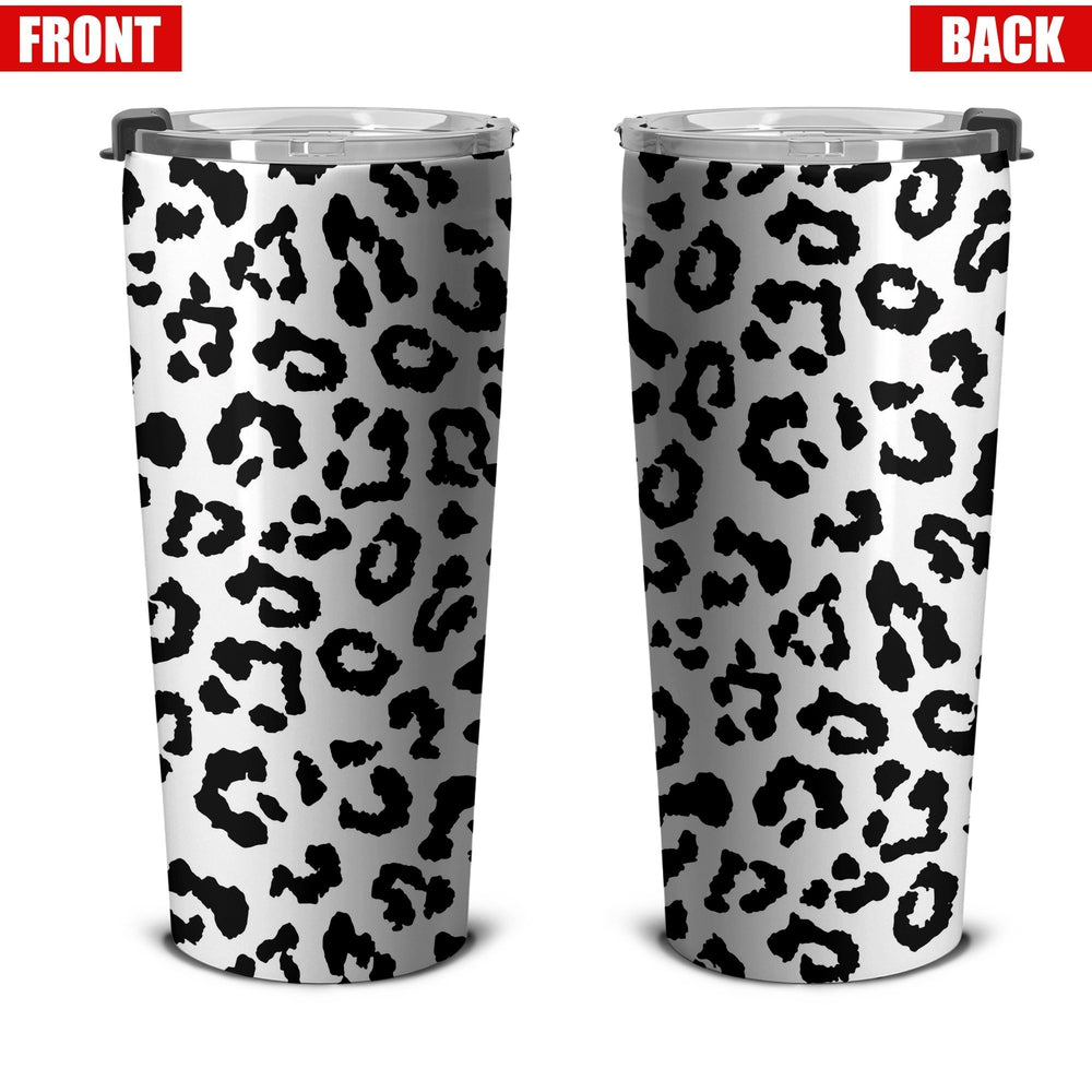 Snow Leopard Skin Tumbler Cup Custom Stainless Steel Car Accessories - Gearcarcover - 4