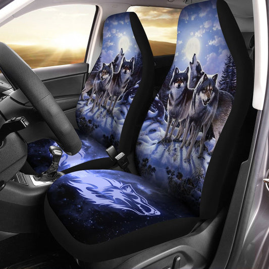 Snow Wolf Car Seat Covers Custom Car Interior Accessories - Gearcarcover - 2
