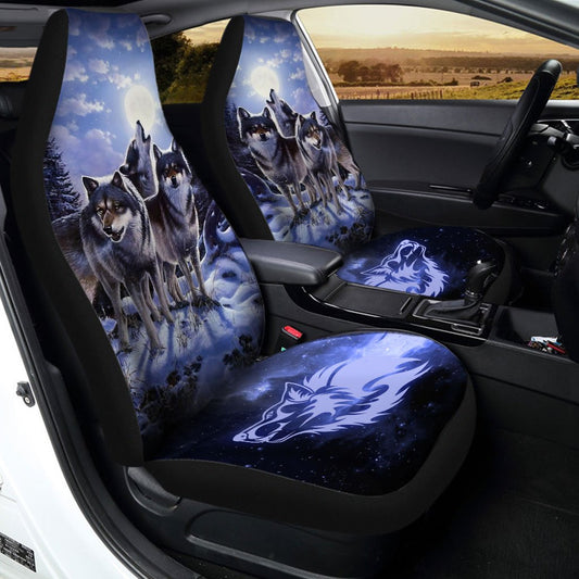 Snow Wolf Car Seat Covers Custom Car Interior Accessories - Gearcarcover - 1