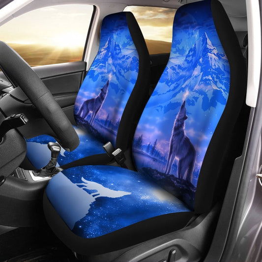 Snowy Mountain Wolf Car Seat Covers Custom Car Interior Accessories - Gearcarcover - 2