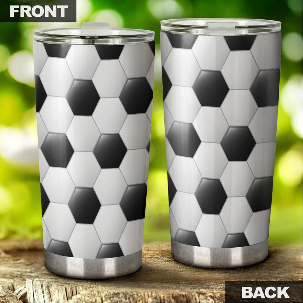 Soccer Pattern Tumbler Stainless Steel - Gearcarcover - 3