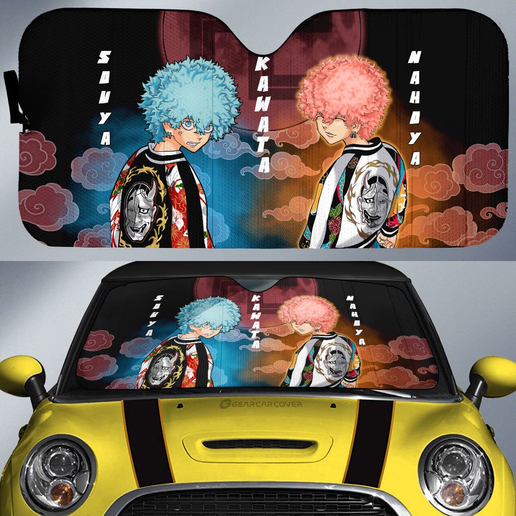 Souya Kawata And Nahoya Kawata Car Sunshade Custom Tokyo Revengers Anime Car Accessories - Gearcarcover - 1