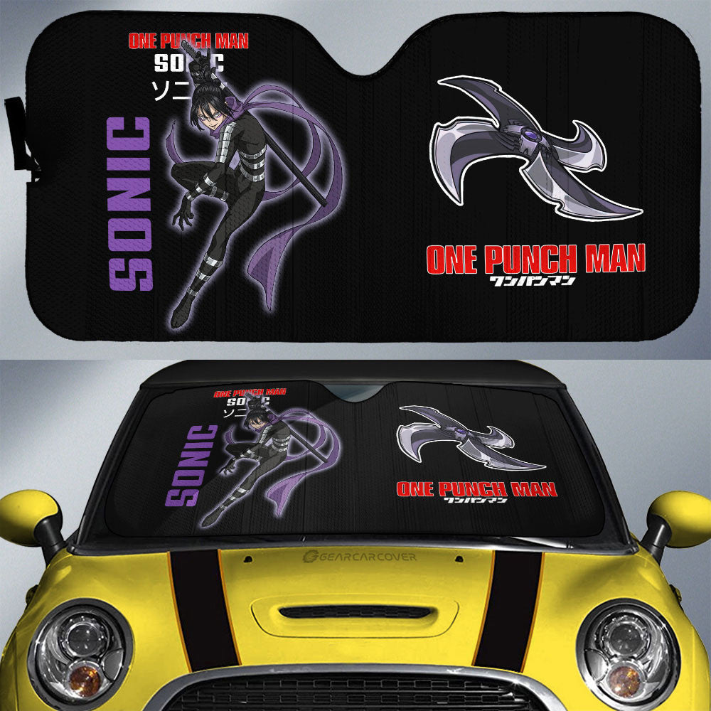 Speed o' Sound Sonic Car Sunshade Custom One Punch Man Anime Car Interior Accessories - Gearcarcover - 1