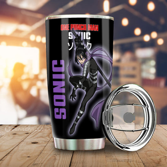 Speed o' Sound Sonic Tumbler Cup Custom One Punch Man Anime Car Interior Accessories - Gearcarcover - 2
