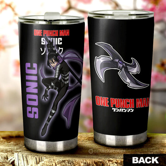 Speed o' Sound Sonic Tumbler Cup Custom One Punch Man Anime Car Interior Accessories - Gearcarcover - 1