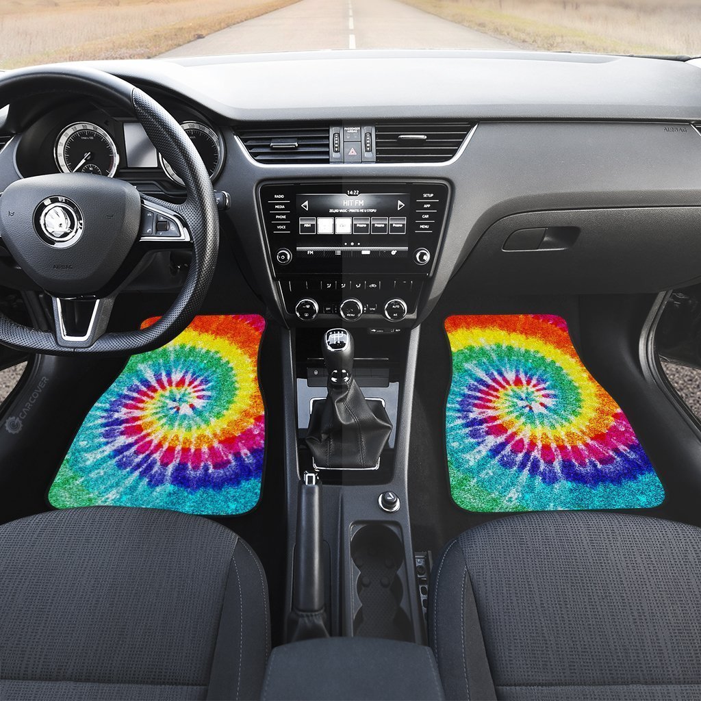 Spiral Tie Dye Car Floor Mats Custom Hippie Car Accessories - Gearcarcover - 3