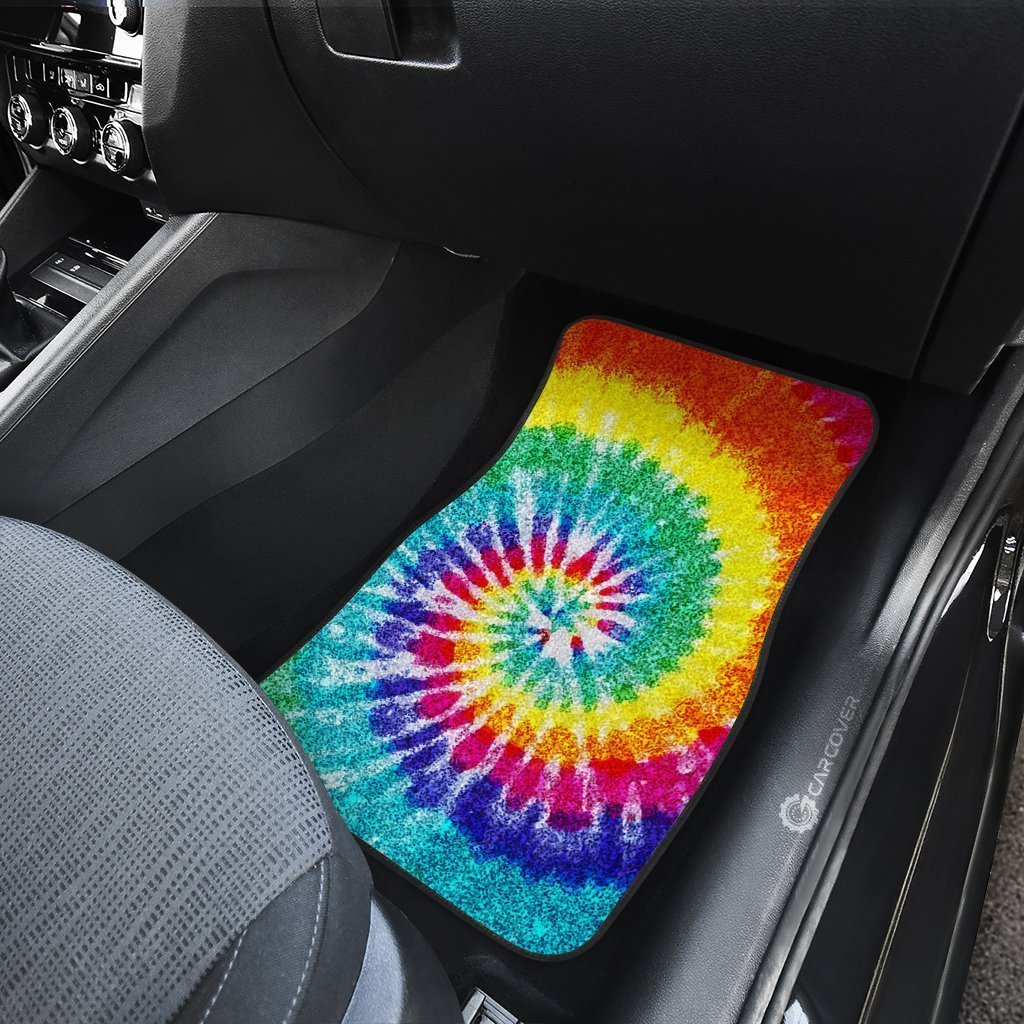 Spiral Tie Dye Car Floor Mats Custom Hippie Car Accessories - Gearcarcover - 4