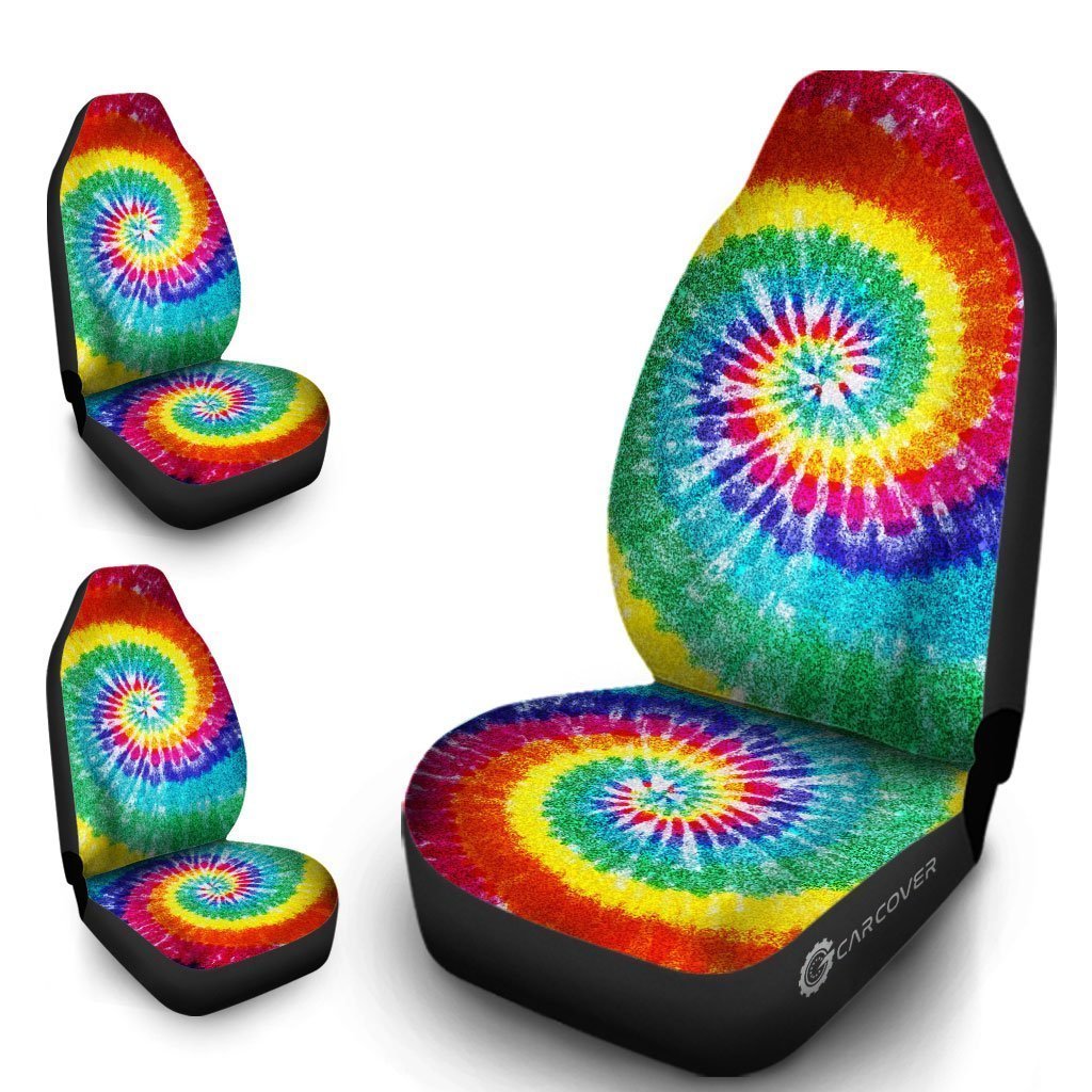 Spiral Tie Dye Car Seat Covers Custom Car Accessories Hippie Gifts - Gearcarcover - 4